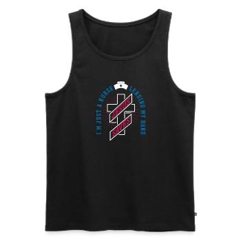 Nurse Nursing Clinic Paramedic - Men's Premium Organic Tank Top - black - Front - Michal (187cm)