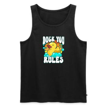 Canards en caoutchouc Canards Chasse aux oiseaux Idée cadeau d’amoureux des canards - Débardeur bio Premium Homme - noir - Devant - Michal (187cm)