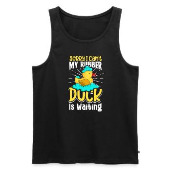Rubber Ducks Duck Duck Lovers Bathroom - Men's Premium Organic Tank Top - black - Front - AI Model Male 178 light (178cm)