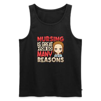 Nurse Nursing Clinic Paramedic - Men's Premium Organic Tank Top - black - Front - Michal (187cm)