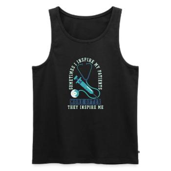 Nurse Nursing Clinic Paramedic - Men's Premium Organic Tank Top - black - Front - Michal (187cm)