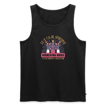 Marching Band Clarinetist School Rehearsal Music - Men's Premium Organic Tank Top - black - Front - Michal (187cm)