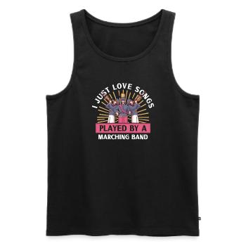 Marching Band Clarinetist School rehearsal music - Men's Premium Organic Tank Top - charcoal grey - Front - Alexander (188cm)