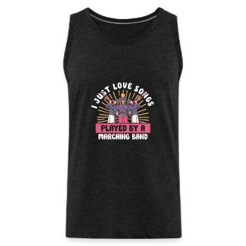 Marching Band Clarinetist School rehearsal music - Men's Premium Organic Tank Top - charcoal grey - Front - Alexander (188cm)