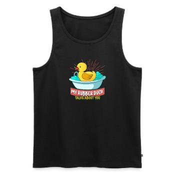 Canards en caoutchouc Canard Duck Lovers Salle de bain - Débardeur bio Premium Homme - noir - Devant - AI Model Male 178 light (178cm)