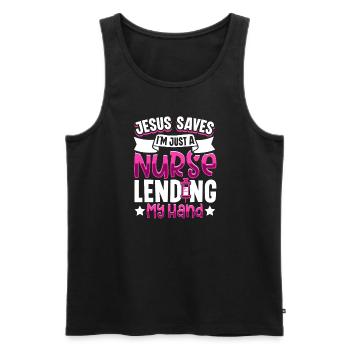 Nurse Nursing Clinic Paramedic - Men's Premium Organic Tank Top - black - Front - Michal (187cm)