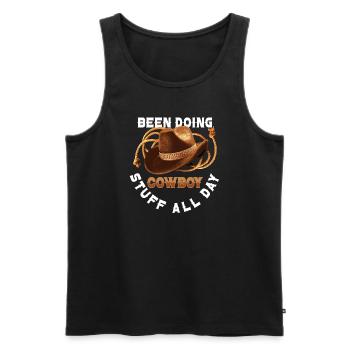 Cowboy Barn Bull Rider Rodeo Country Western - Männer Premium Bio Tank Top - Schwarz - Vorne - Michal (187cm)