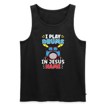 Drum Player Jesus Drum set Pick Jesus Drums Player - Men's Premium Organic Tank Top - black - Front - Michal (187cm)