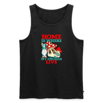 Garden Gnomes Gnome Lover Funny Gnome Gardening - Men's Premium Organic Tank Top - black - Front - Michal (187cm)