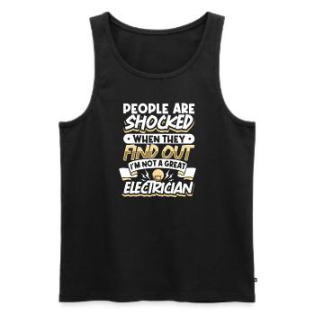 Electrician Electrical Engineer Lineman Electrical - Men's Premium Organic Tank Top - black - Front - AI Model Male 178 light (178cm)
