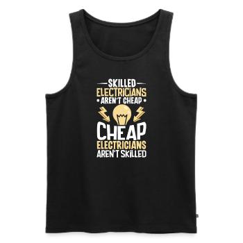 Electrician Electrical Engineer Lineman Electrical - Men's Premium Organic Tank Top - black - Front - AI Model Male 178 light (178cm)
