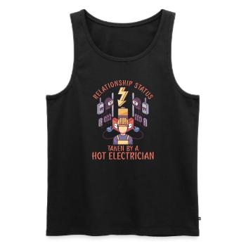 Electrician Electrical Engineer Lineman Electrical - Men's Premium Organic Tank Top - black - Front - AI Model Male 178 light (178cm)
