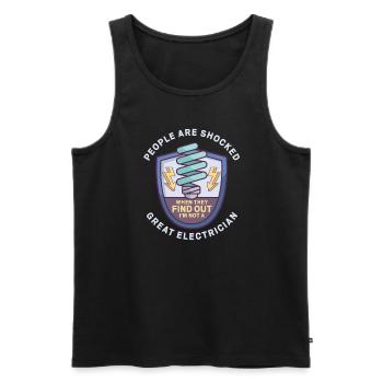 Electrician Electrical Engineer Lineman Electrical - Men's Premium Organic Tank Top - black - Front - AI Model Male 178 light (178cm)