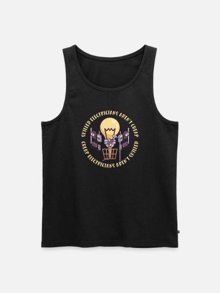 Electrician Electrical Engineer Lineman Electrical - Men's Premium Organic Tank Top - black