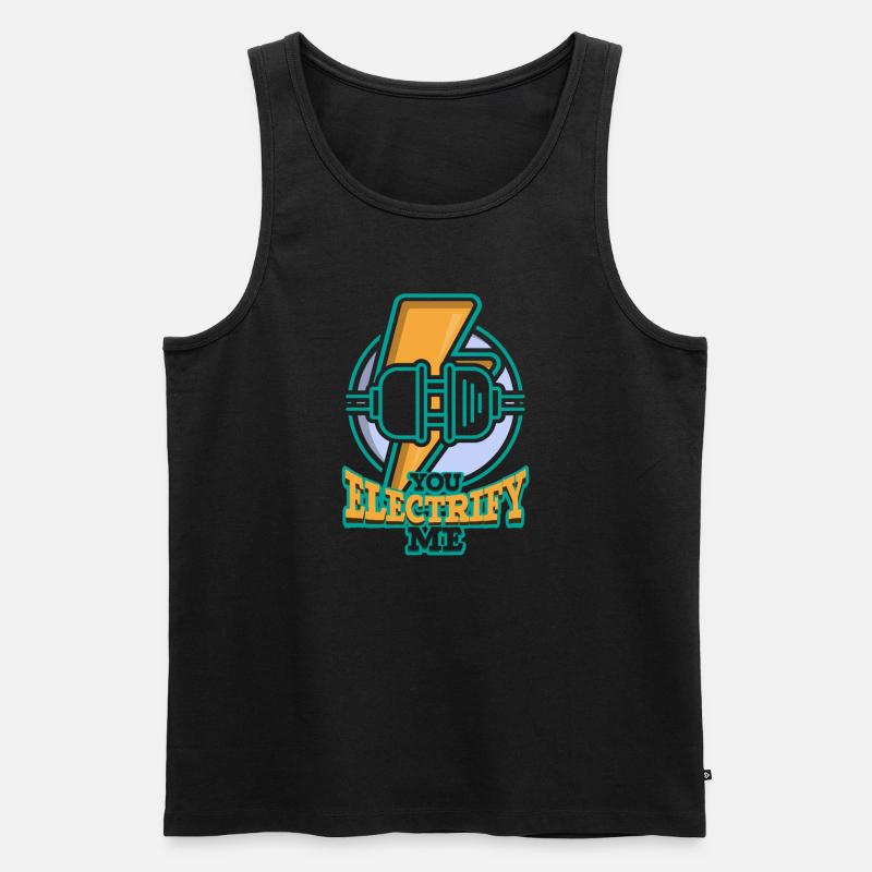 Electrician Electrical Engineer Lineman Electrical - Men's Premium Organic Tank Top - black