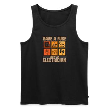 Electrician Electrical Engineer Lineman Electrical - Men's Premium Organic Tank Top - black - Front - AI Model Male 178 light (178cm)