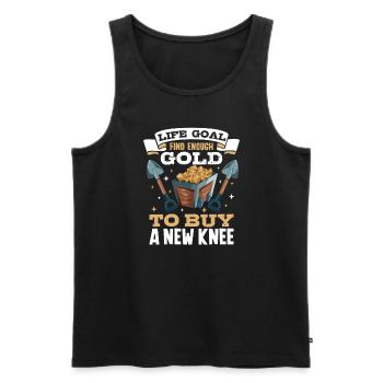 Goldgräber Goldbergbau Goldwaschen Goldmine - Männer Premium Bio Tank Top - Schwarz - Vorne - AI Model Male 178 light (178cm)