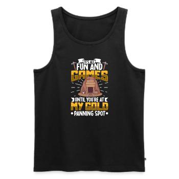 Goldgräber Goldbergbau Goldwaschen Goldmine - Männer Premium Bio Tank Top - Schwarz - Vorne - AI Model Male 178 light (178cm)