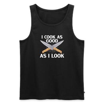 Chef Cook Kitchen Restaurant Knives Cookout - Men's Premium Organic Tank Top - black - Front - AI Model Male 178 light (178cm)