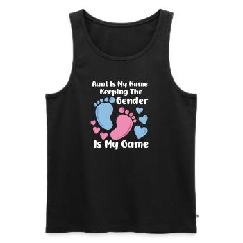 Gender Reveal Pregnancy Baby Party - Men's Premium Organic Tank Top - black - Front - AI Model Male 178 light (178cm)