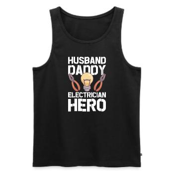 Electrician Electrical Engineer Lineman Electrical - Men's Premium Organic Tank Top - black - Front - AI Model Male 178 light (178cm)