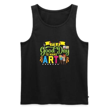 Künstler Malerei Maler Kunstfarbe Kunstlehrer - Männer Premium Bio Tank Top - Schwarz - Vorne - Michal (187cm)