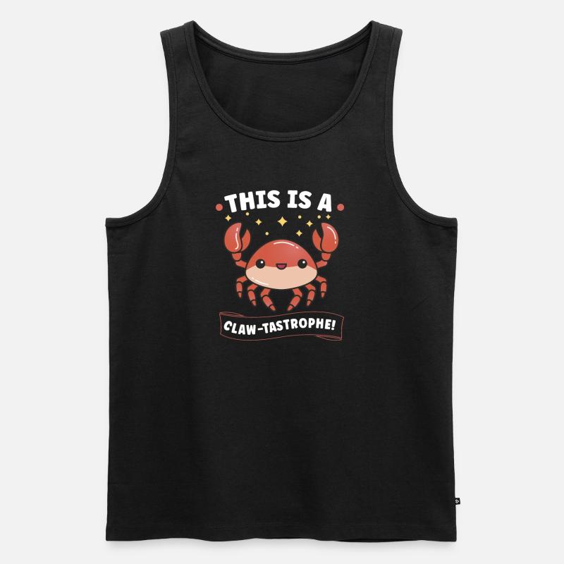 Krabbenkrabbenkrabbenflüsterer Krabbenjagdfischer - Männer Premium Bio Tank Top - Schwarz