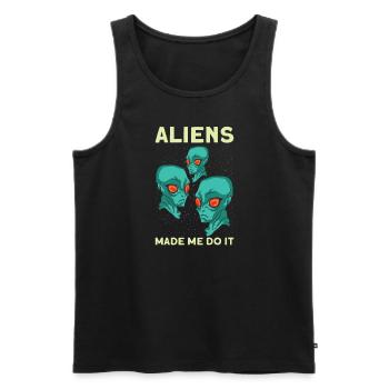Alien Extraterrestrial Area 51 Ufo Space Geek - Männer Premium Bio Tank Top - Schwarz - Vorne - Michal (187cm)