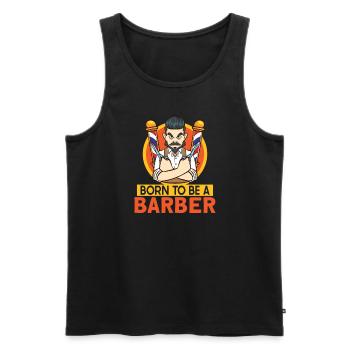 Barbe Barbier Coiffeur Coiffeur Salon de coiffure - Débardeur bio Premium Homme - noir - Devant - Michal (187cm)