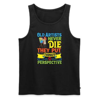Künstler Malerei Maler Kunstfarbe Kunstlehrer - Männer Premium Bio Tank Top - Schwarz - Vorne - Michal (187cm)
