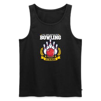 Équipe de bowling drôle Bowler Strike idée cadeau - Débardeur bio Premium Homme - noir - Devant - Michal (187cm)