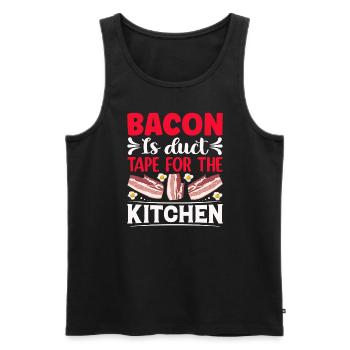 Amateurs de bacon Drôle de bacon Célèbre nourriture Keto - Débardeur bio Premium Homme - noir - Devant - AI Model Male 178 light (178cm)