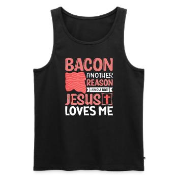 Amateurs de bacon Drôle de bacon Célèbre nourriture Keto - Débardeur bio Premium Homme - noir - Devant - AI Model Male 178 light (178cm)