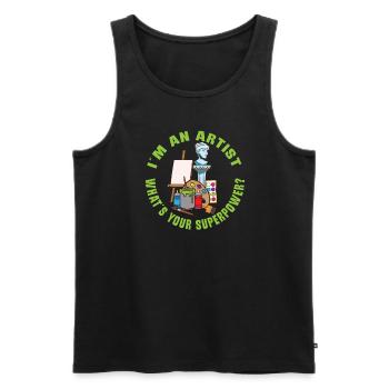 Künstler Malerei Maler Kunstfarbe Kunstlehrer - Männer Premium Bio Tank Top - Schwarz - Vorne - Michal (187cm)