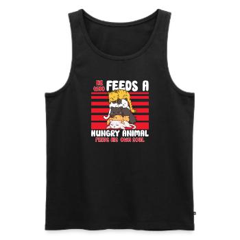 Cat RESCUE ANIMAL RIGHTS RESCUE Cat ADOPTION - Men's Premium Organic Tank Top - black - Front - Michal (187cm)