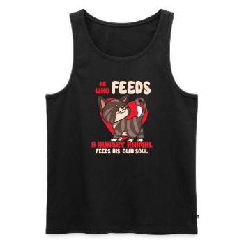 Cat RESCUE ANIMAL RIGHTS RESCUE Cat ADOPTION - Men's Premium Organic Tank Top - black - Front - Michal (187cm)