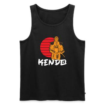 Kendo Japan Samurai Karate Kenjutsu Martial Arts - Men's Premium Organic Tank Top - black - Front - AI Model Male 178 light (178cm)
