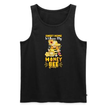 Beekeeper Gnomes Gnome Lover Funny Gnome Honey Bee - Männer Premium Bio Tank Top - Schwarz - Vorne - AI Model Male 178 light (178cm)