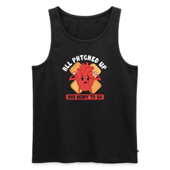 Open Heart Surgery Heart Surgery Survivor Gift - Männer Premium Bio Tank Top - Schwarz - Vorne - AI Model Male 178 light (178cm)