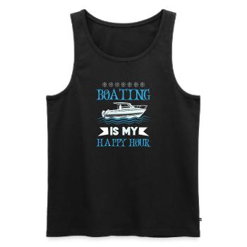 Boating Dad Boat Captain Pontoon Sailor Cruising - Männer Premium Bio Tank Top - Schwarz - Vorne - Michal (187cm)