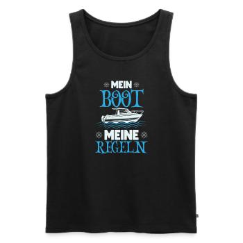 Boating Dad Boat Captain Pontoon Sailor Cruising - Männer Premium Bio Tank Top - Schwarz - Vorne - Michal (187cm)
