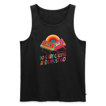 Cassette Type Vintage Cassette Retro Cassette Love - Men's Premium Organic Tank Top - black - Front - AI Model Male 178 light (178cm)