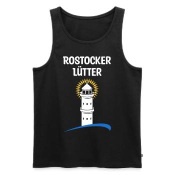 Rostocker Lütter Heimat Rostock Geschenk - Männer Premium Bio Tank Top - Schwarz - Vorne - Michal (187cm)
