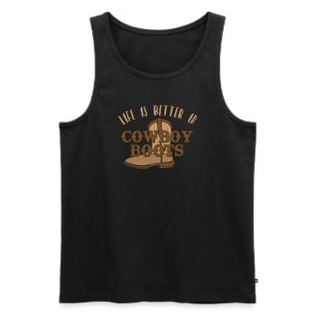 Cowboy Barn Bull Rider Rodeo Country Western - Männer Premium Bio Tank Top - Schwarz - Vorne - AI Model Male 178 light (178cm)