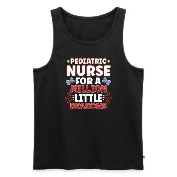 Pediatric Nurse Pediatric Nursing Tiny Human Nurse - Männer Premium Bio Tank Top - Schwarz - Vorne - Michal (187cm)