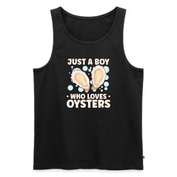 Oyster Lovers Funny Oyster Oyster Shucker - Men's Premium Organic Tank Top - black - Front - Michal (187cm)