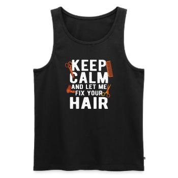Coiffeur Coiffeur Coiffeur Coiffeur - Débardeur bio Premium Homme - noir - Devant - Michal (187cm)