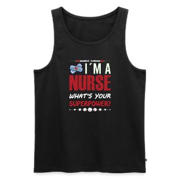 Nurse Nursing Clinic Paramedic - Men's Premium Organic Tank Top - black - Front - Michal (187cm)