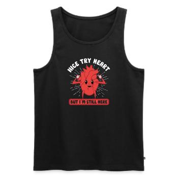 Chirurgie à cœur ouvert Cadeau de survivant en chirurgie cardiaque - Débardeur bio Premium Homme - noir - Devant - Michal (187cm)