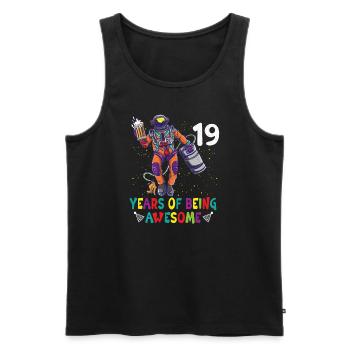 19th Birthday Astronaut Astronomy Solar System - Männer Premium Bio Tank Top - Schwarz - Vorne - Michal (187cm)